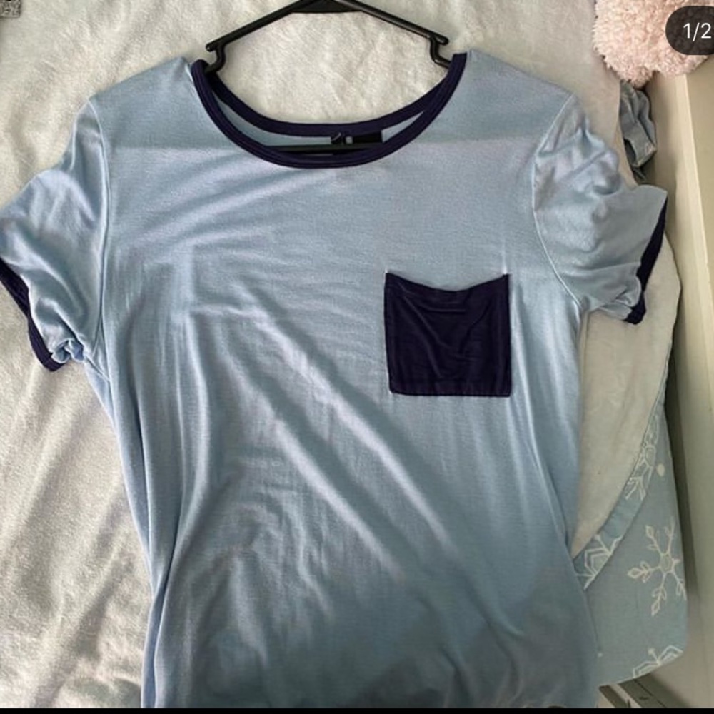 blue crop top